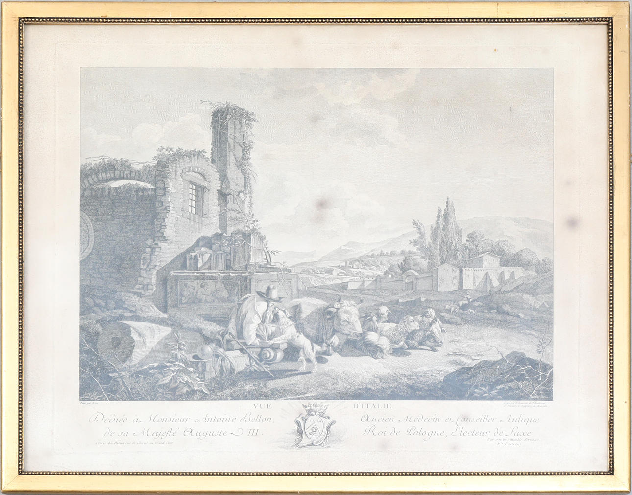 PIERRE-FRANÇOIS LAURENT. After. etching, "Vue Ditale", 19th century.