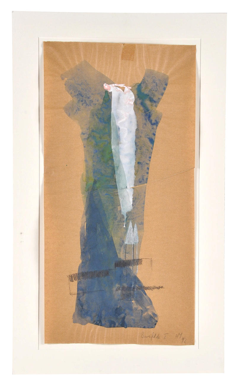 HELMUT MEISENBURG. Akvarell & grafit ”Bursfelde 1/Kloster”, 1992.