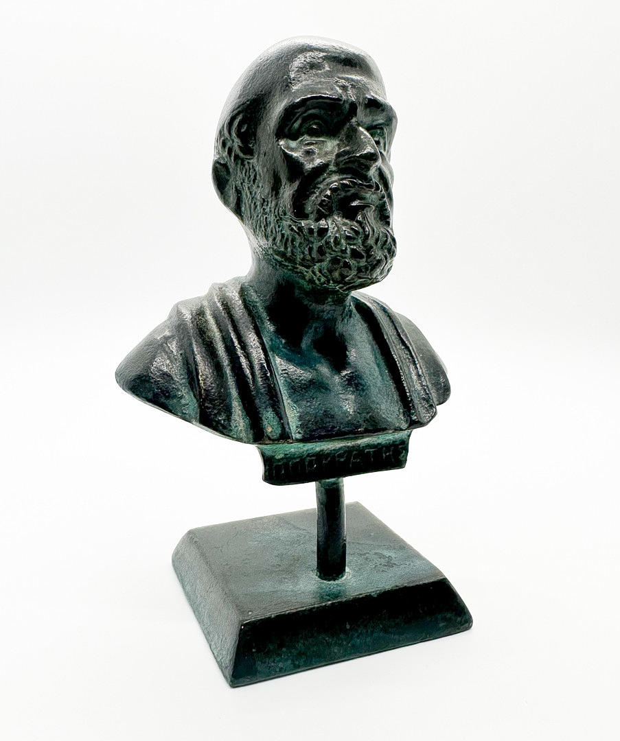 Buste, græsk filosof, signeret, bronze.