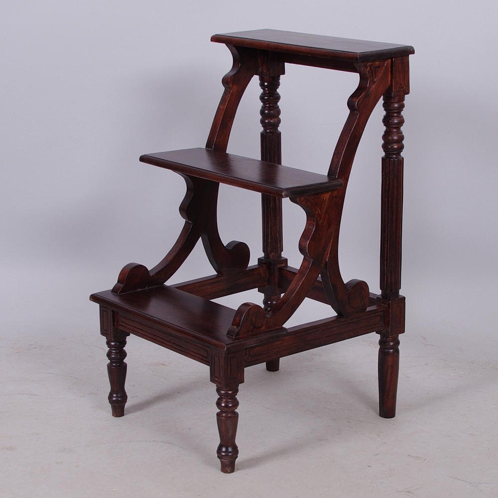 BIBLIOTEKSSTEGE, viktoriansk stil, mahognybetsad, samtida.