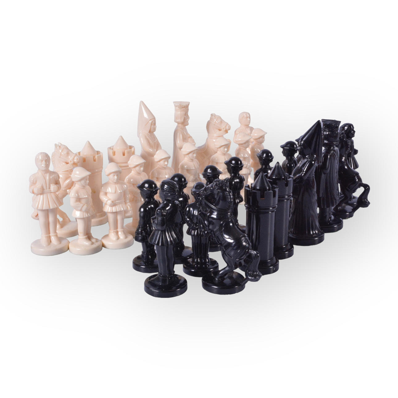 CHESS PIECES, 32 pieces, plastic, 1900s.