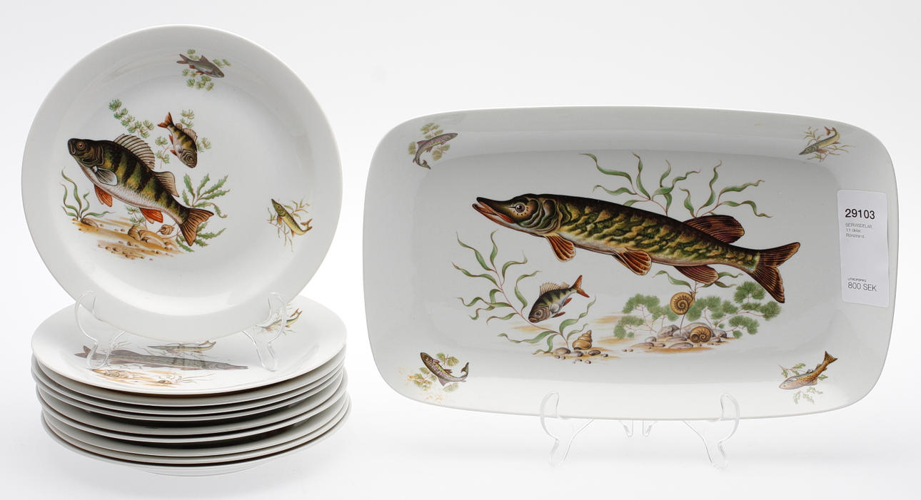 SERVISDELAR, 11 delar, Rörstrand.