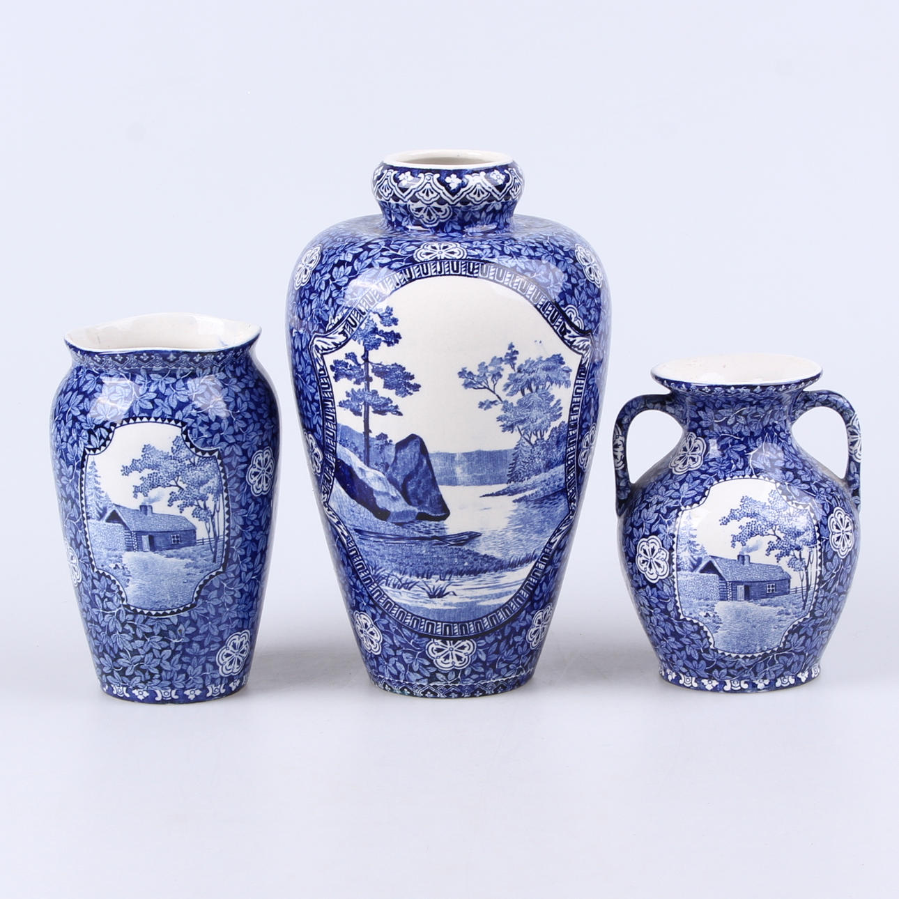 VASER, 3 st. Flintgods, Rörstrand, 1800/1900-tal.