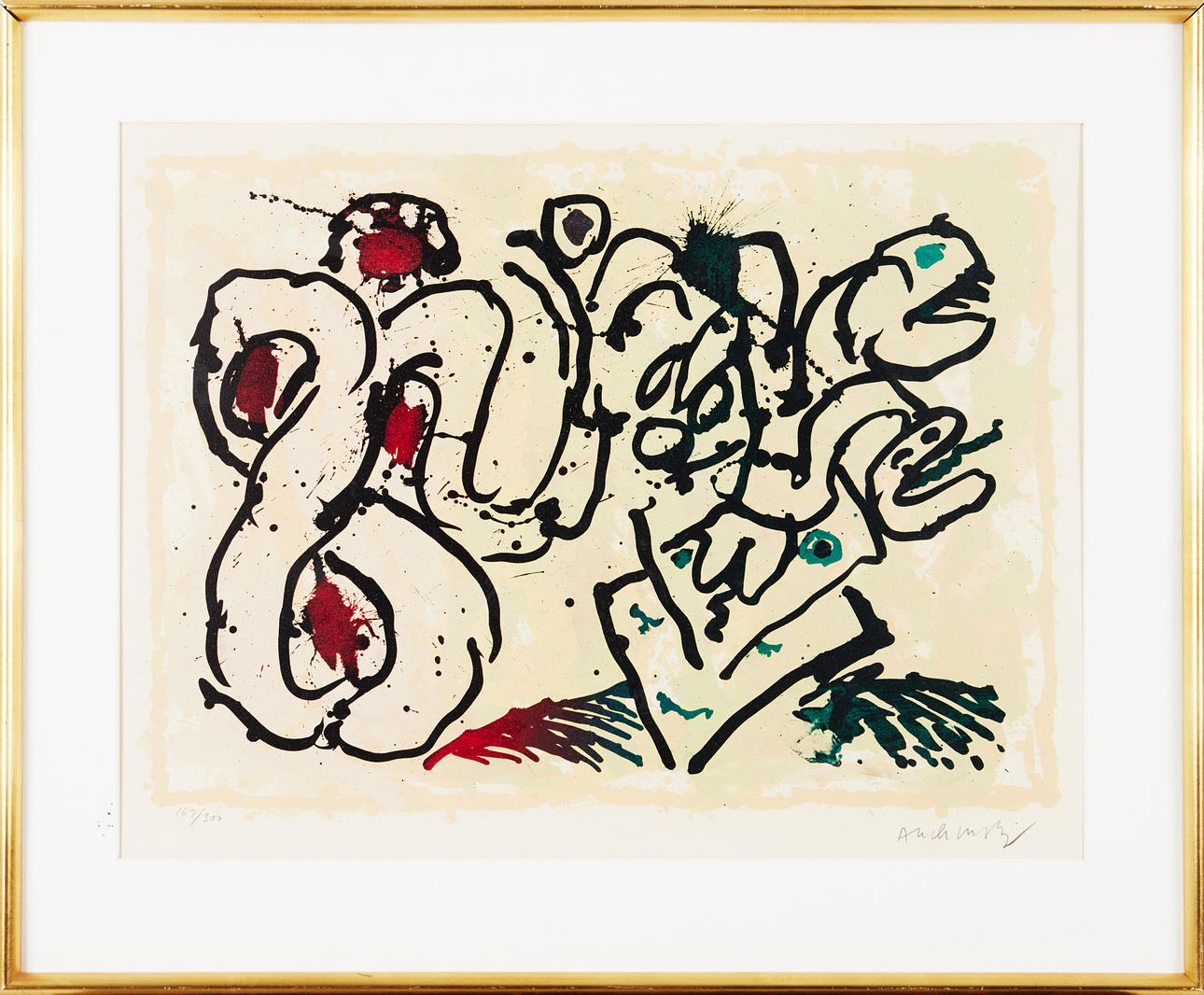 PIERRE ALECHINSKY. Composition, lithograph, signed, 169/300.