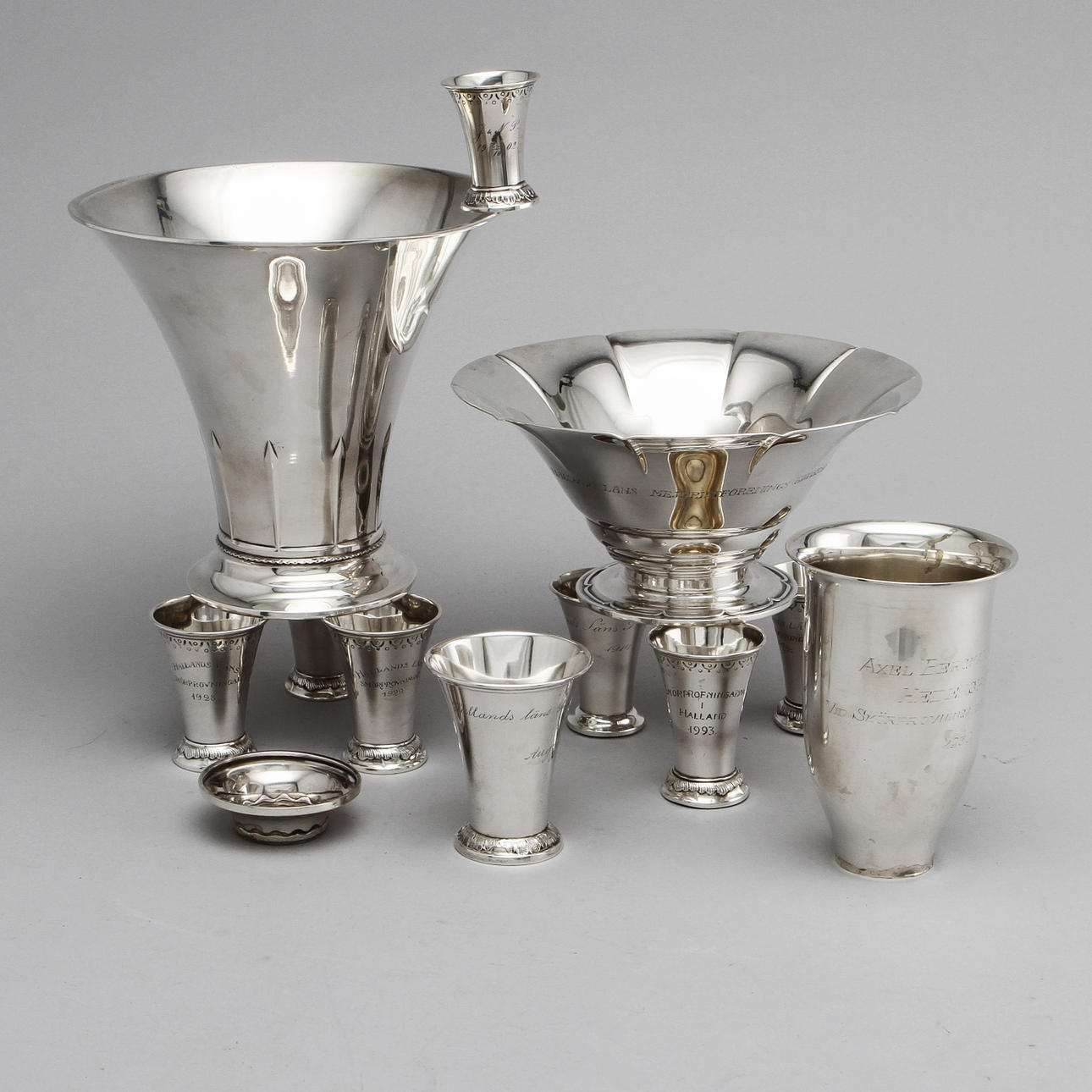 SILVERFÖREMÅL, 11 delar 1900-tal. Vikt ca 800 gram.