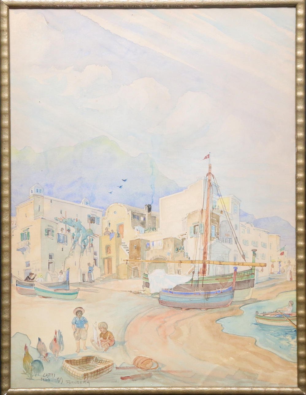 ATTRIBUTED TO CARL JOHAN FORSBERG. Watercolor, signed Forsberg, dated Capri Mai 99.