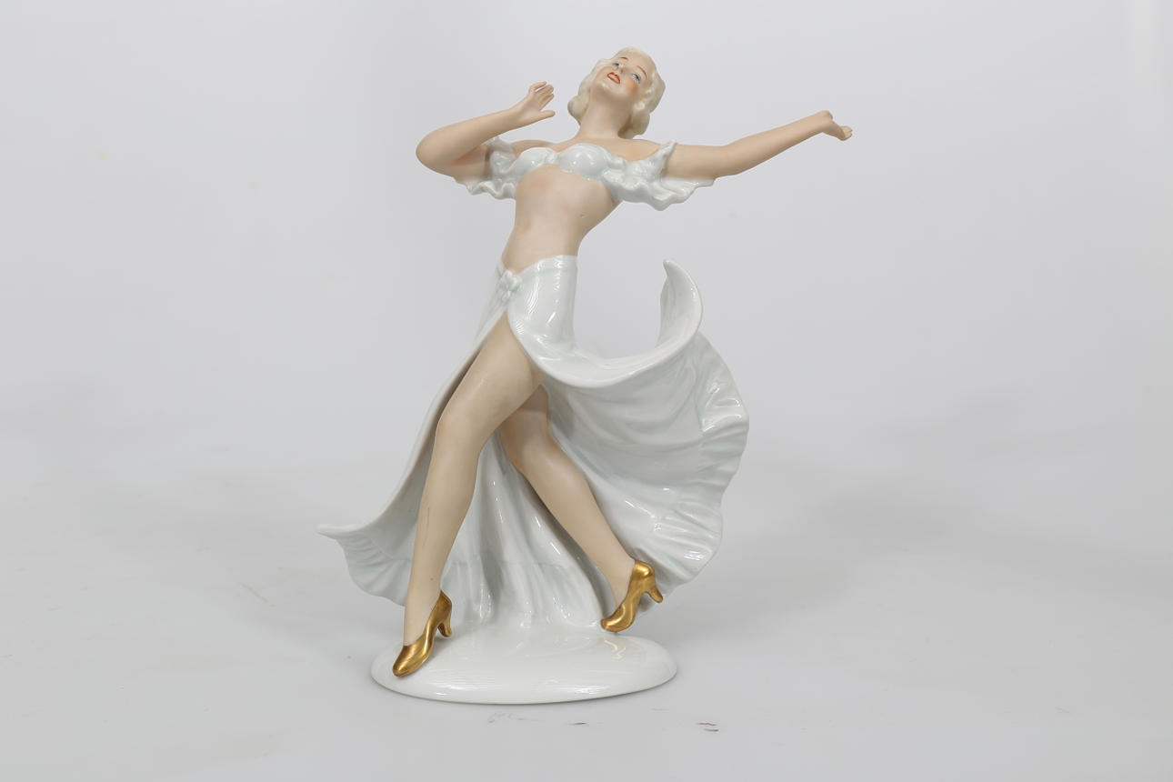 FIGURIN, porslin, Dansös, Schaubachkunst.