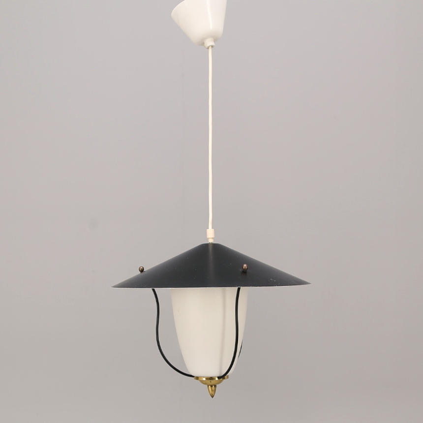 HALLAMPA glas/metall 1950-tal.