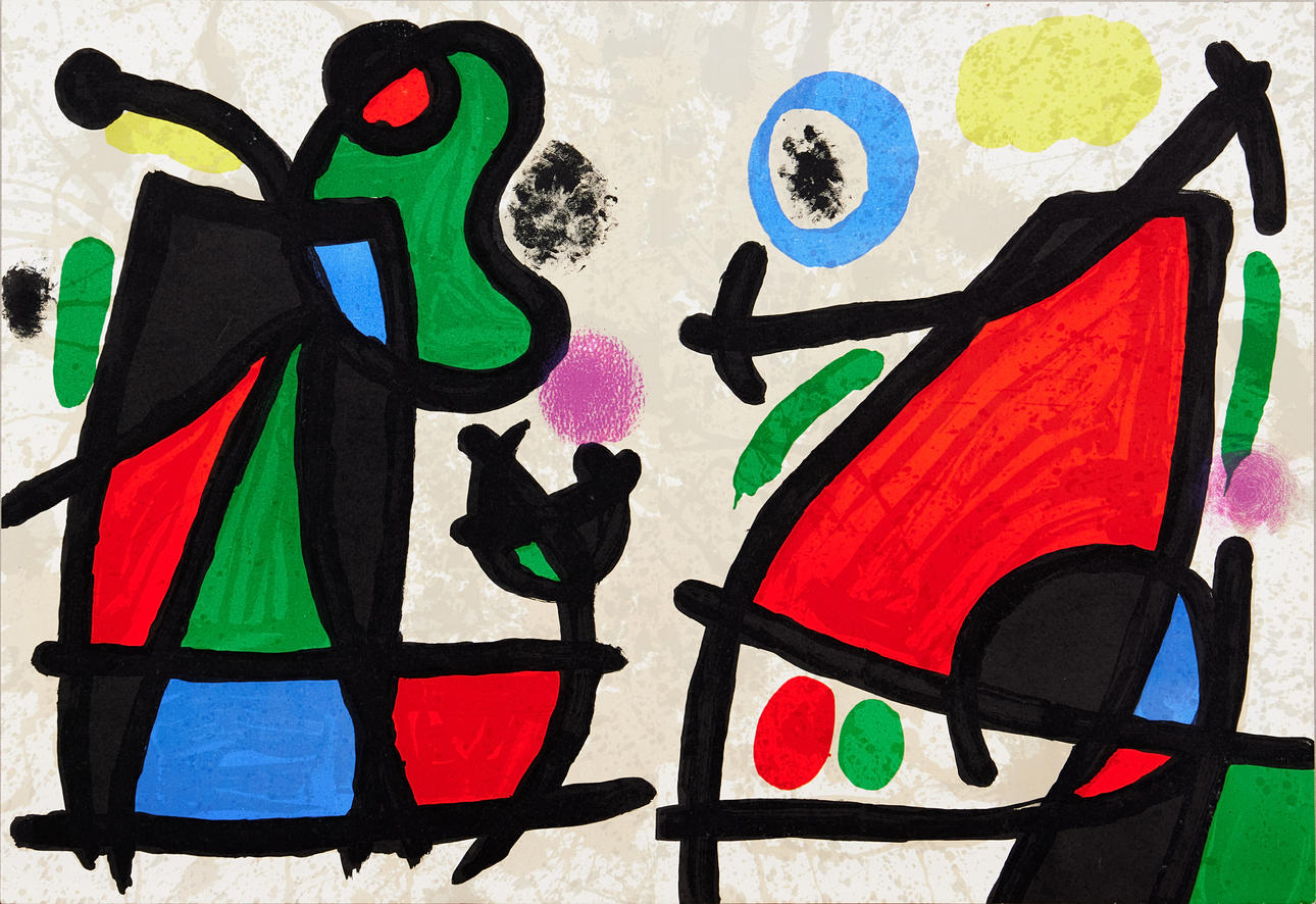 JOAN MIRÓ. NACH. Komposition, unbezeichnet, vermutlich aus DLM.