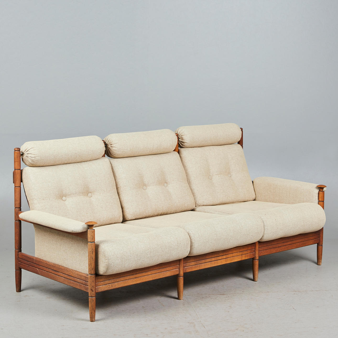 3-sits soffa, ek, ull, 1960-tal, Danmark.
