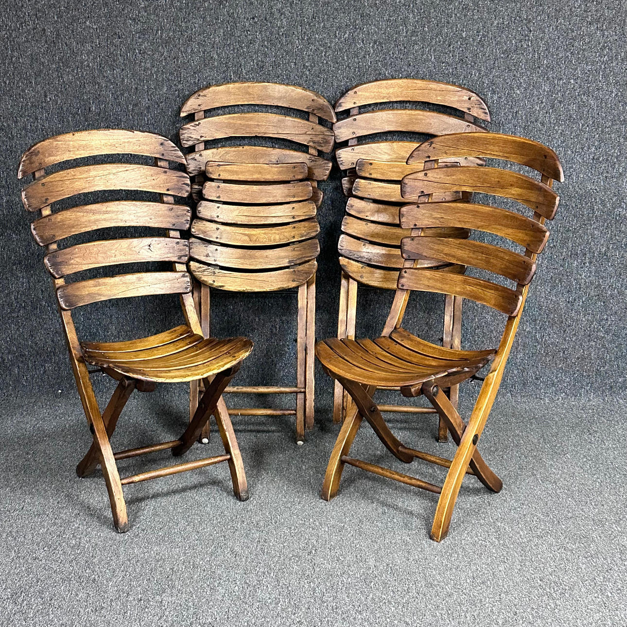 STOLAR, 4 st, Van Thiel & Co, hopfällbara, trä, 1900-tal.