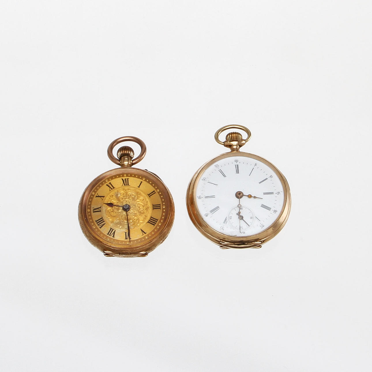 FICKUR, 2 st, 14k guld, (mormorsur).