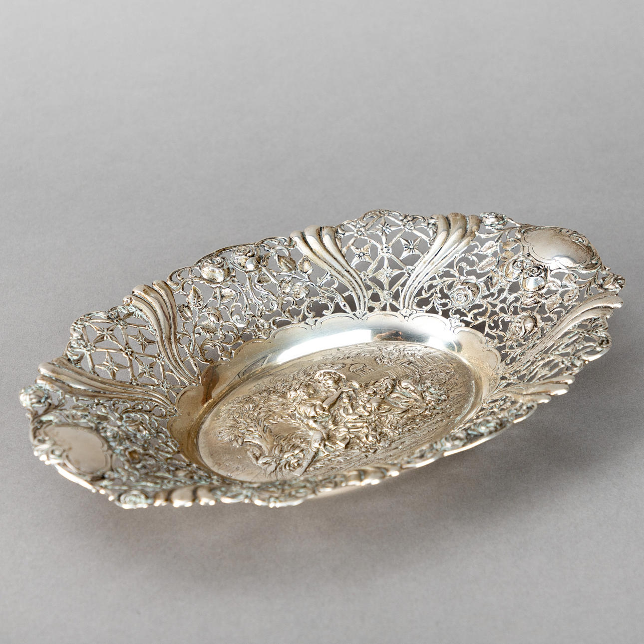 Silber-Korb im Stil des Rokoko, 20.Jh.