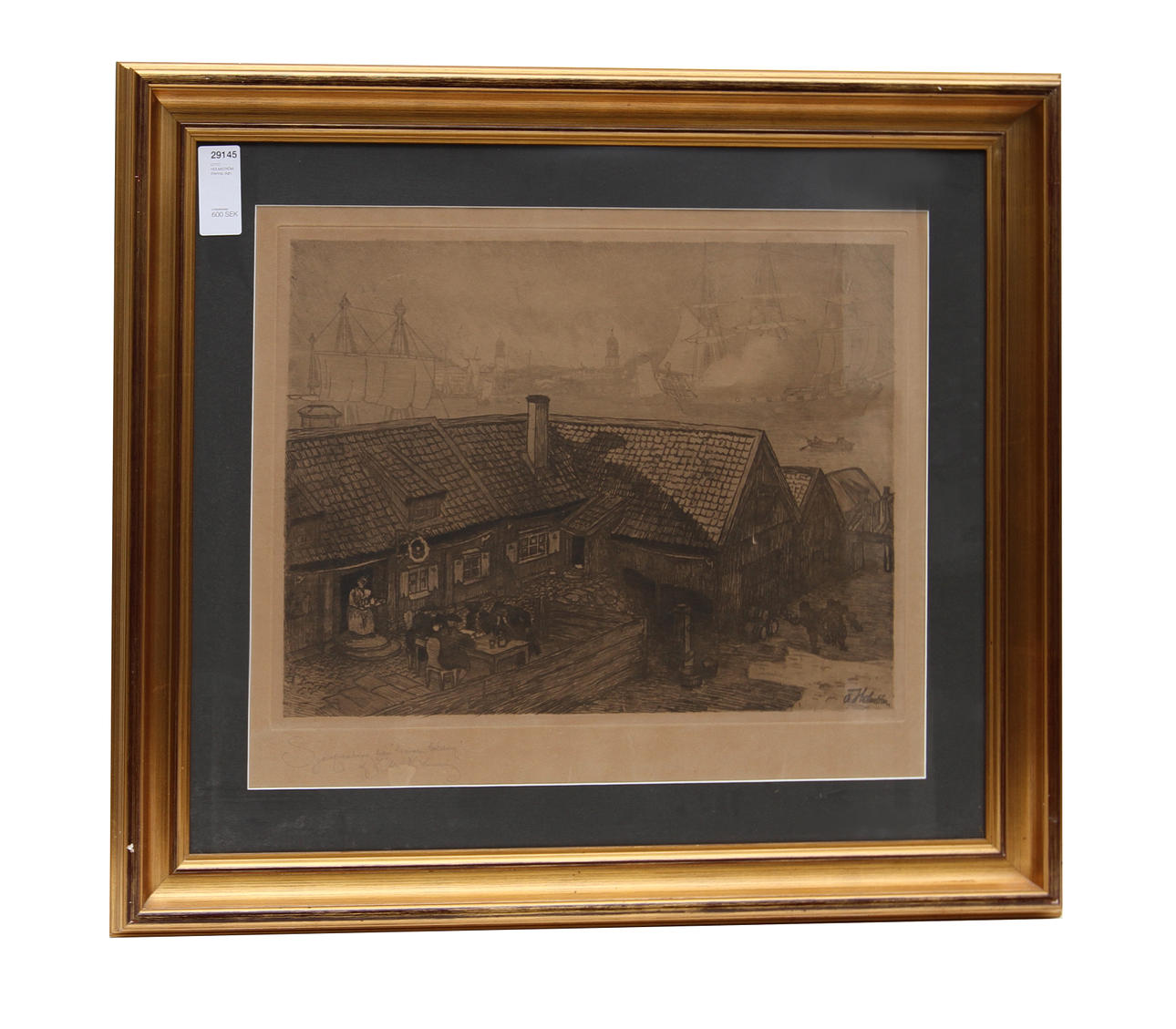 OTTO HOLMSTRÖM. Etsning, sign.