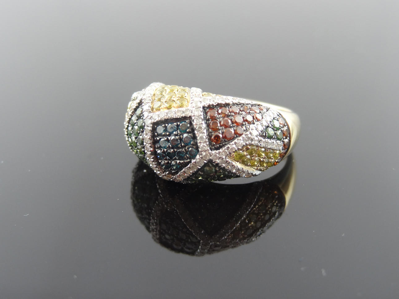 Multi färg diamantring 3,00cts.
