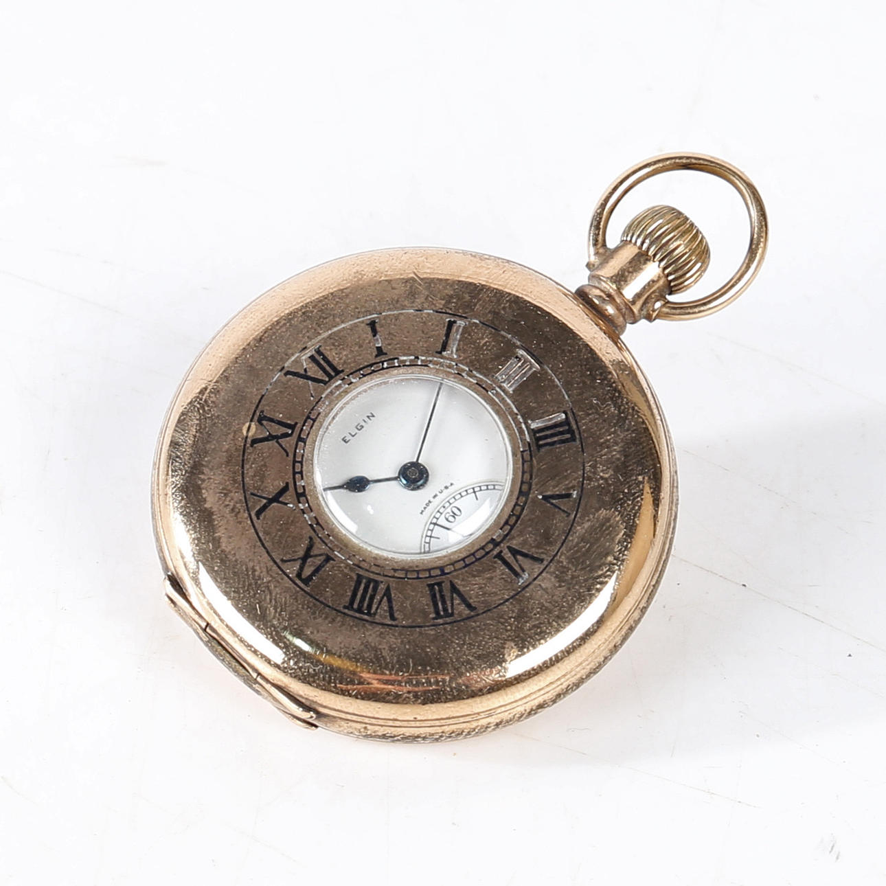 A ELGIN HALF HUNTER POCKET WATCH. Clocks & Watches - Pocket & Stop ...