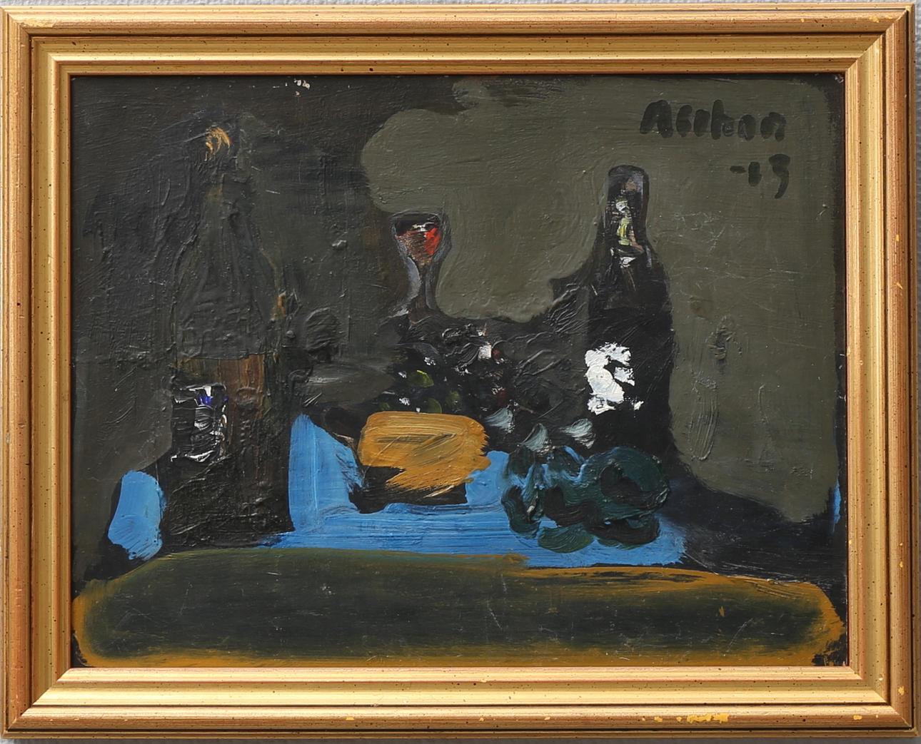 ULF ASCHAN. Stilleben. Olja på pannå, signerad.