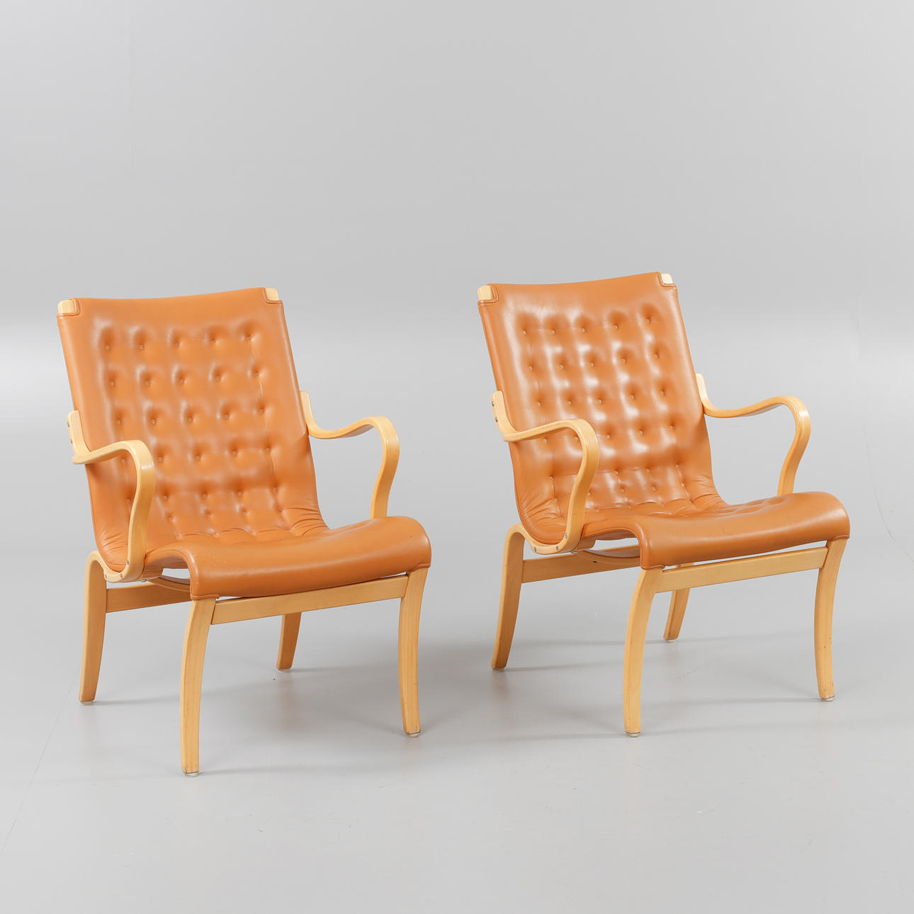 BRUNO MATHSSON. Frame chairs, a pair, "Mina" Bruno Mathsson International.