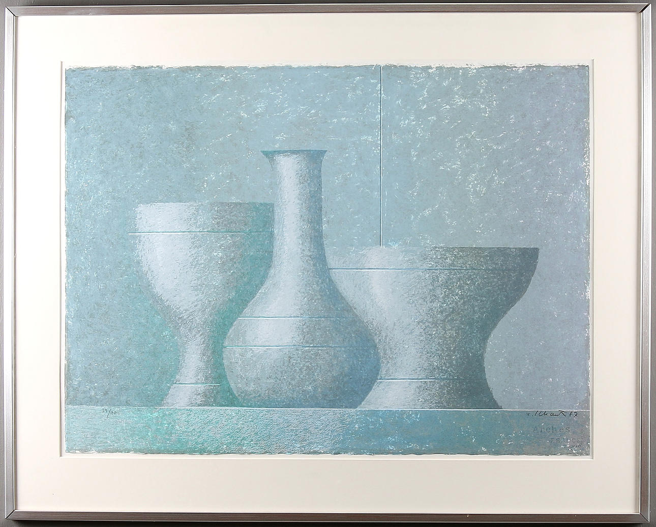 PHILIP VON SCHANTZ. Stilleben av lerkrus, litografi, signerad, numrerad 38/90 och daterad 87.