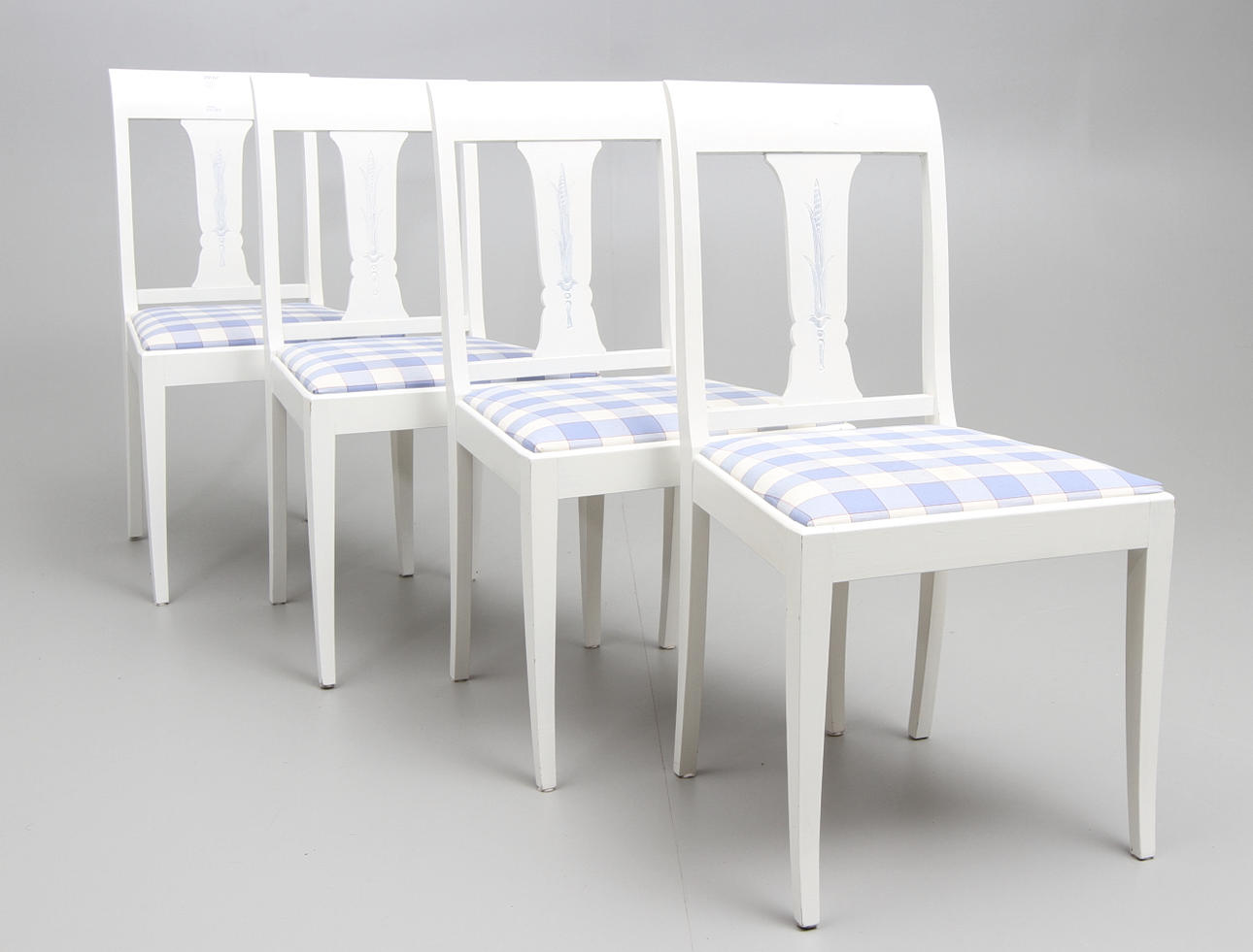 STOLAR, 4 st. art deco, vitmålade.