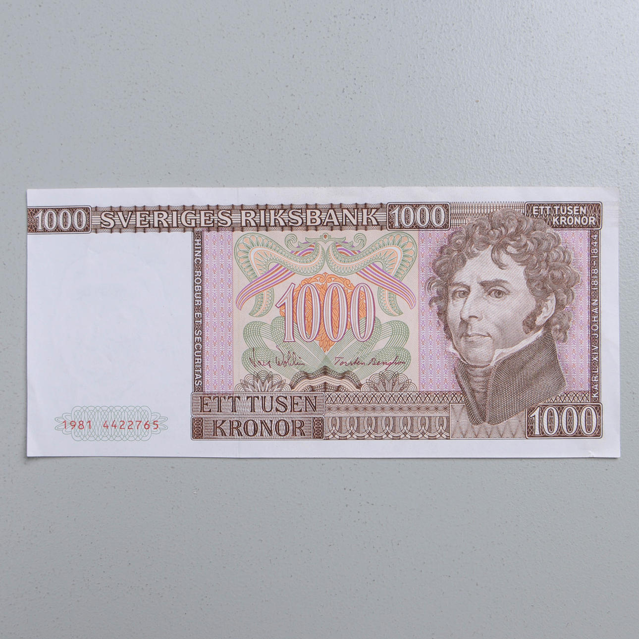 SEDEL, Sveriges Riksbank 1000 Kronor 1981. Mynt, Medaljer & Frimärken ...