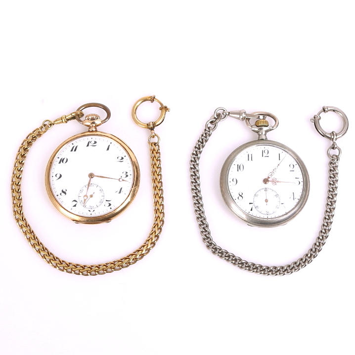 FICKUR 2 st, guld 14K + stål.