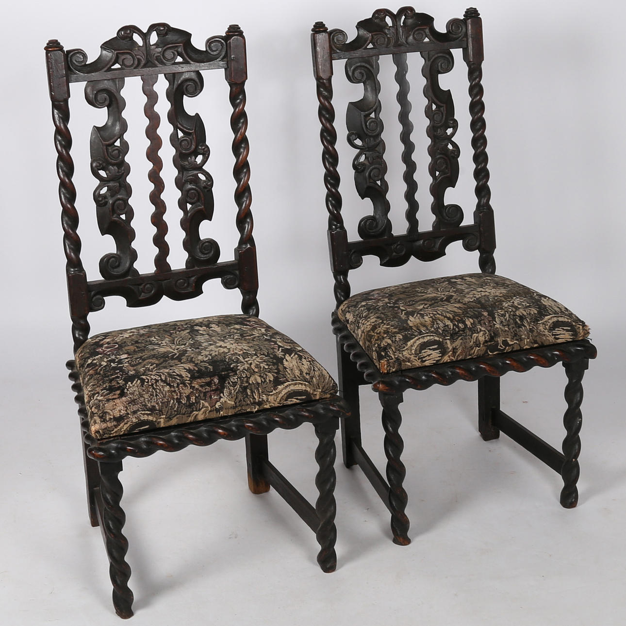 TWO 19TH CENTURY OAK CHAIRS.