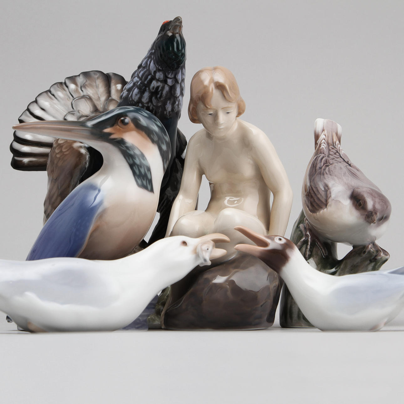 FIGURINER, 6st, porslin, Danmark och Tyskland.