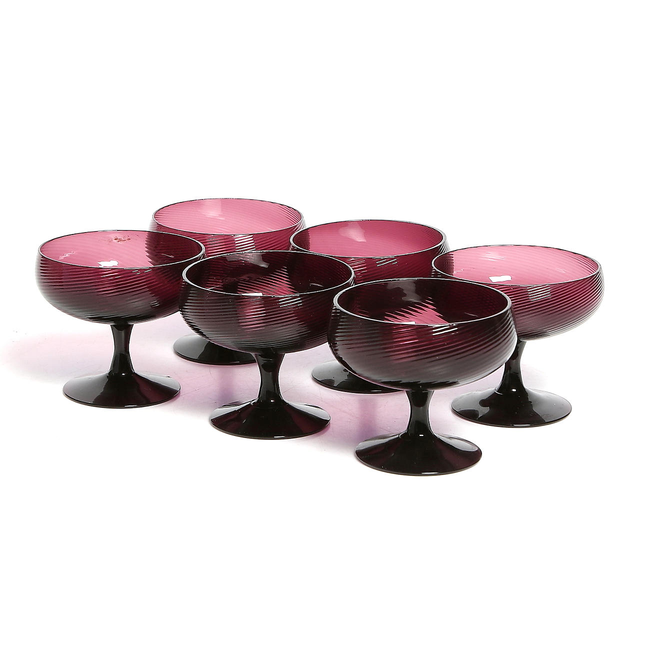 DESSERT/COUPEGLAS, 6 st, Hugo Gehlin för Gullaskruf. 1900-tal.