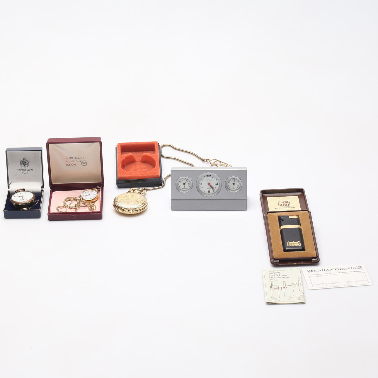 UHREN, 4 Stück und FEUERZEUG, Win.