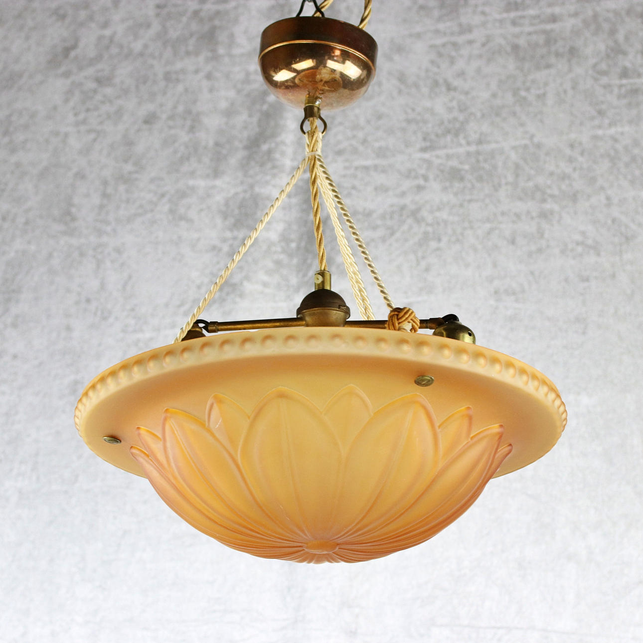CEILING LAMP, plafond model, amber colored glass, 1930s.