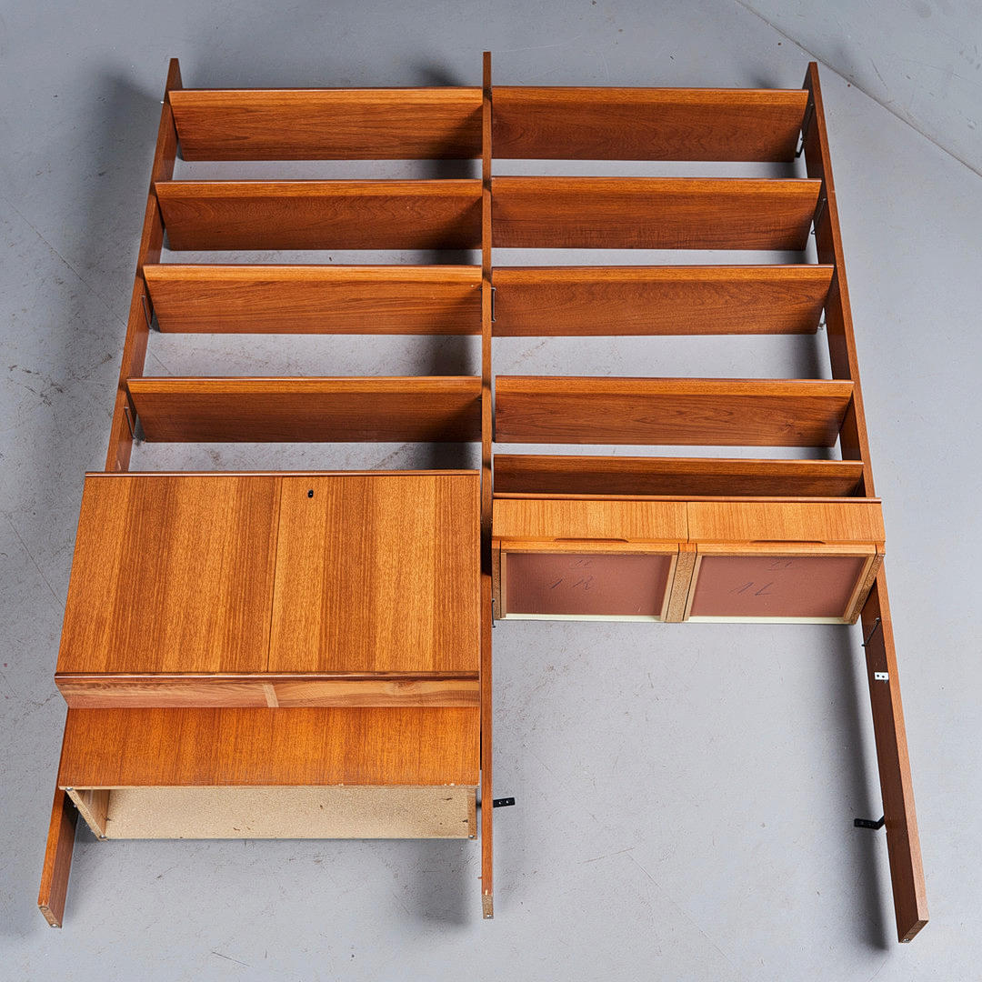PETER PETRIDES. Shelf / wall shelf, teak, 1970s, Germany.