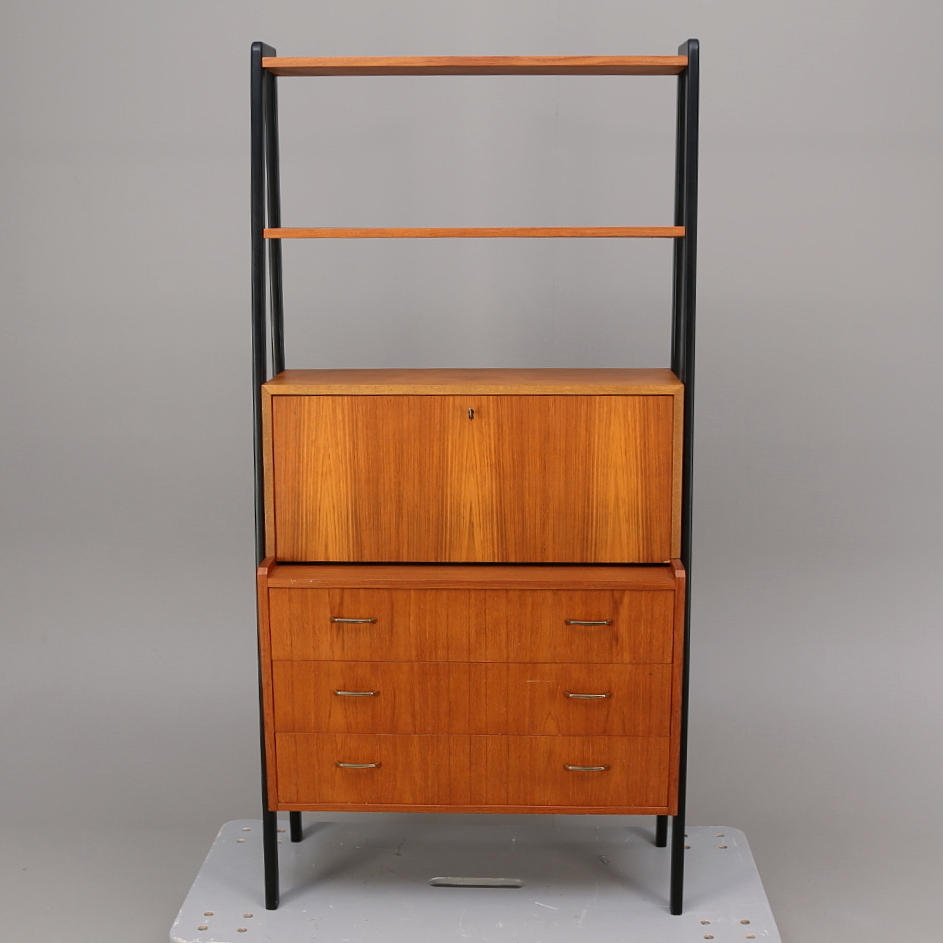 HYLLA MED SKRIVKLAFF teak, 1950-/1960-TAL.