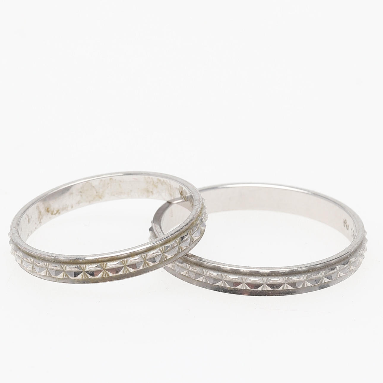 RINGAR, 2 st, 18K vitguld, Flemming Uziel.