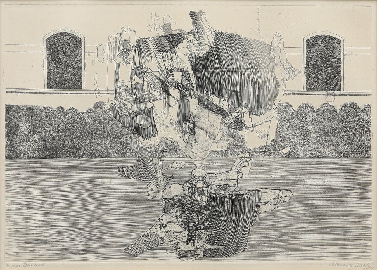 SVEN BUNELL. Composition, etching, signed and numbered.