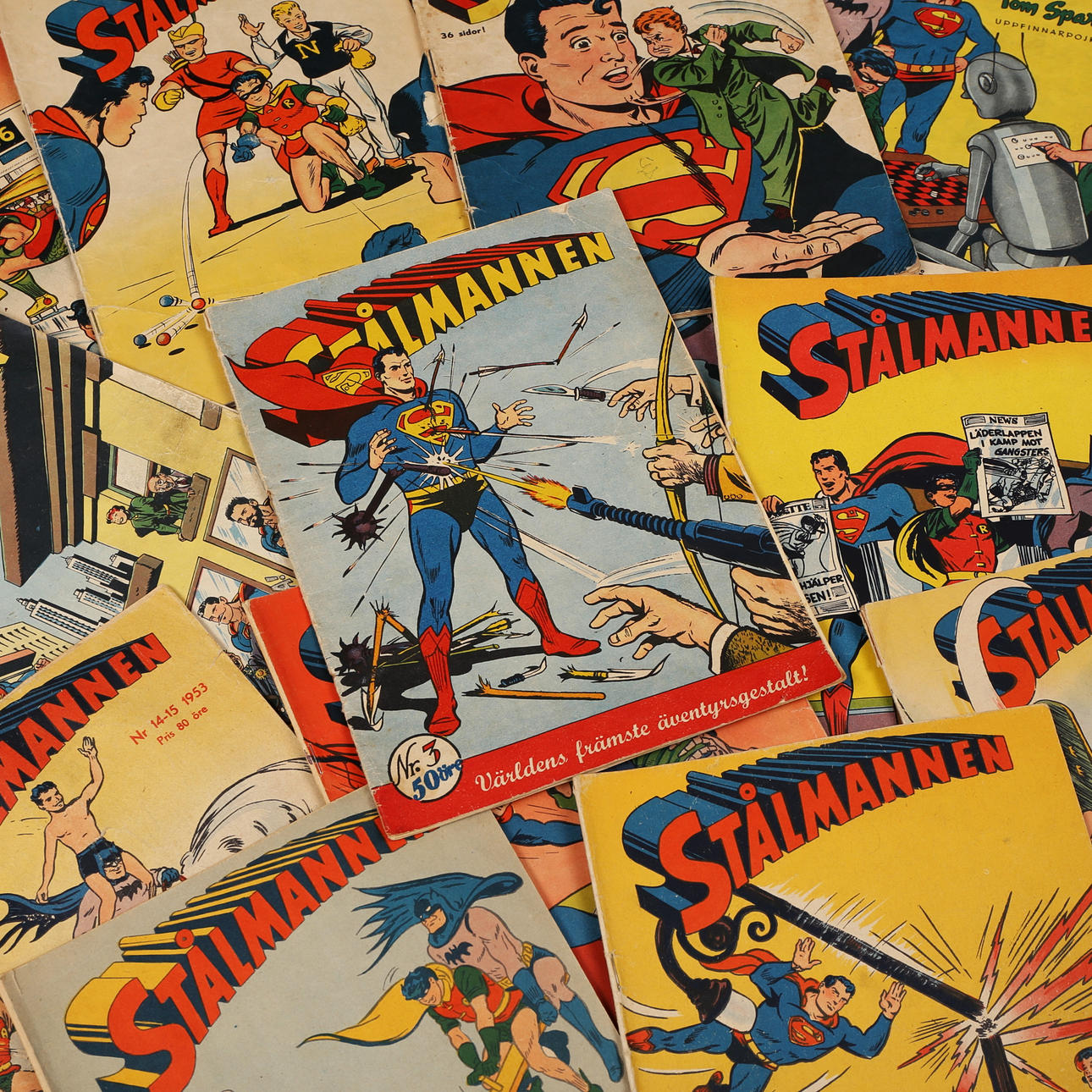 STÅLMANNEN, cómic, 23 piezas, años 50.