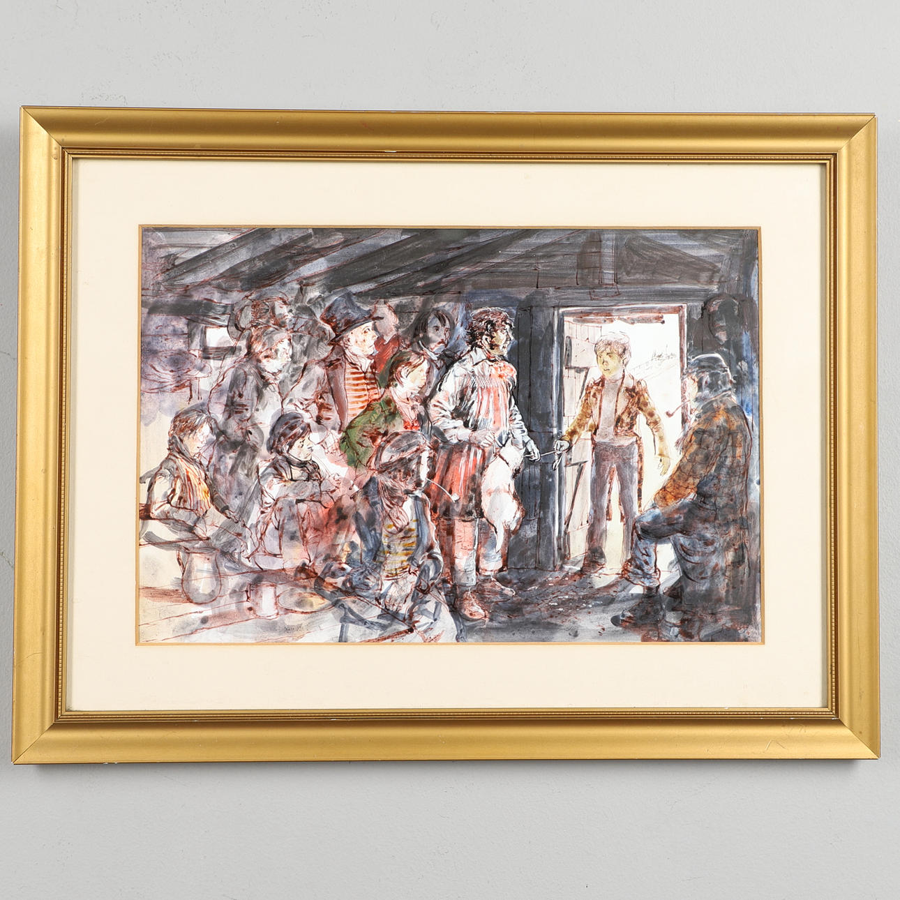 GARETH FLOYD COVER FOR TIME JUNCTION, WATERCOLOUR.