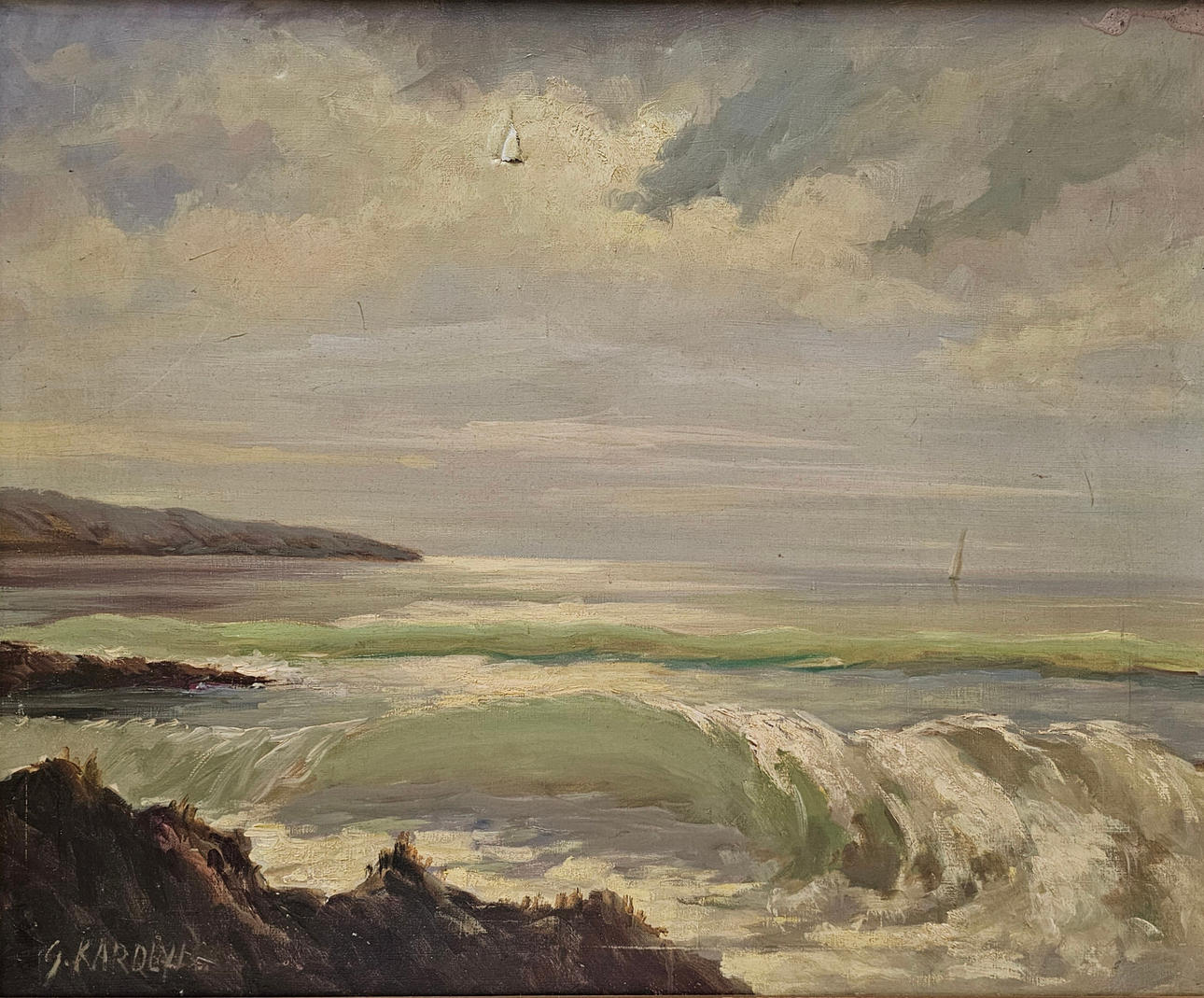 G. KAROLYI. VISIÓN COSTERA. ÓLEO SOBRE LIENZO.