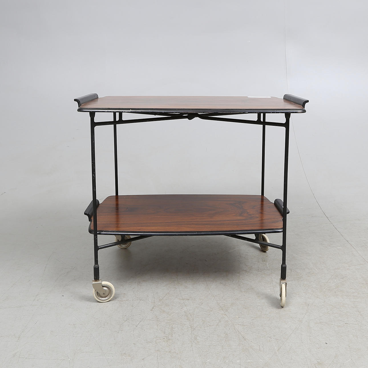 SERVERINGSVAGN, svärtat trä och metall, Atelje Glas och Trä, G&T Hovmantorp, 1960-tal.