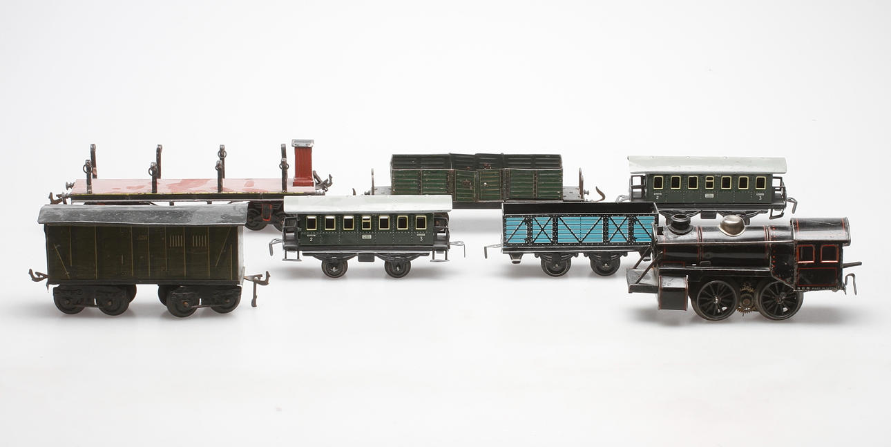 TÅGVAGNAR, 6 st samt LOK, Karl Bub, KBN, Tyskland.