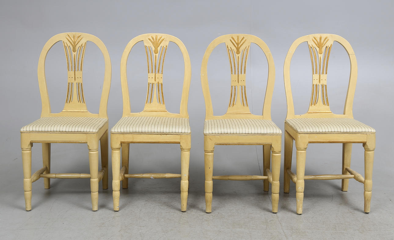 STOLAR, 4 st, gustaviansk typ, 1800-tal.