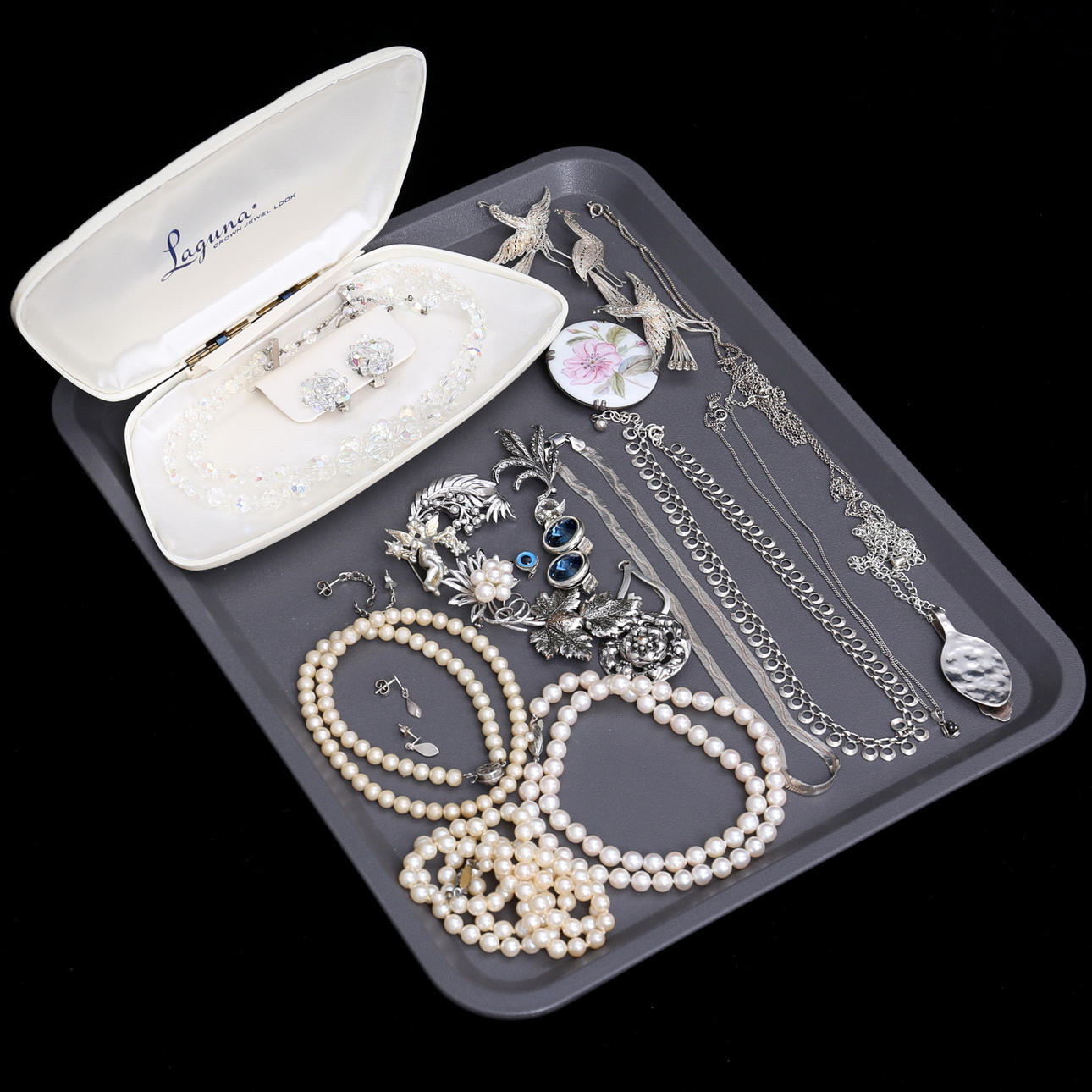 SMYKKER, Sæt, inklusive sølv.