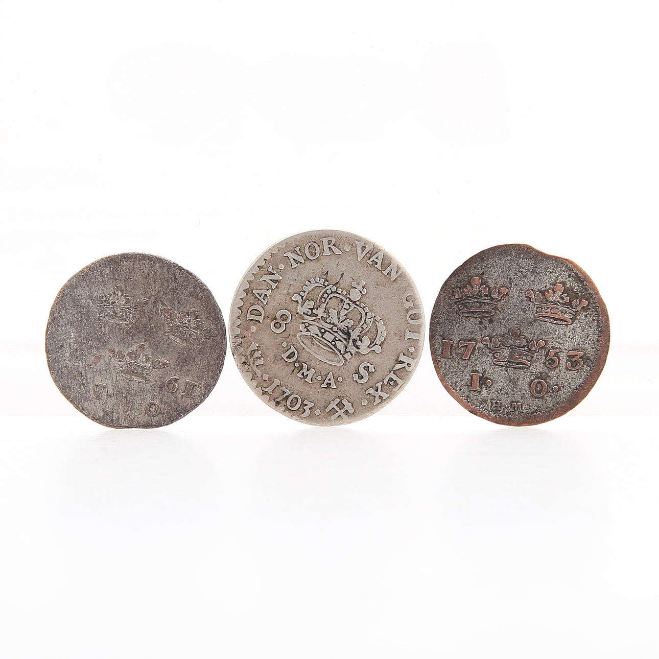 MÜNZE, 3 Stück, Silber, 18. Jahrhundert.