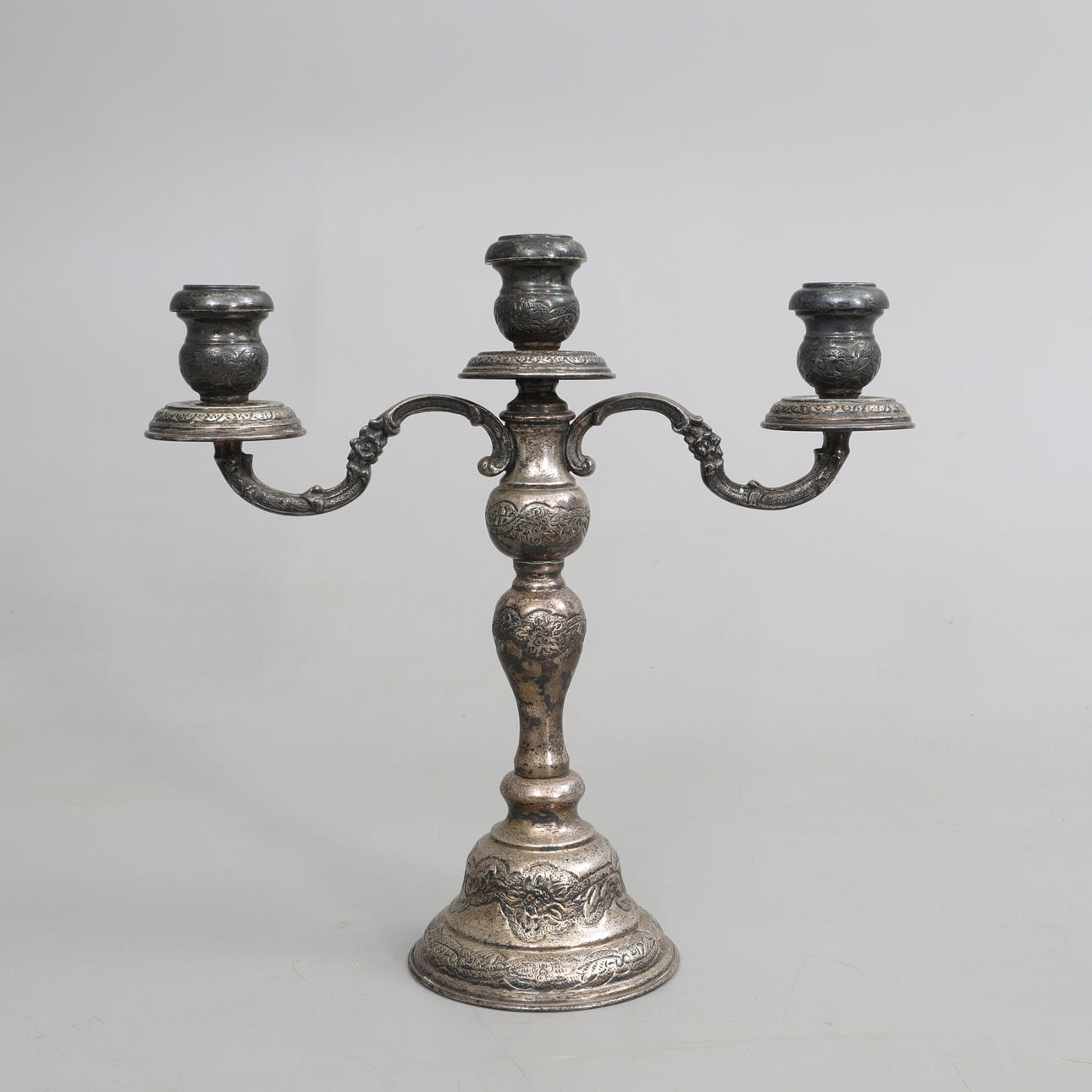 KANDELABER trearmad, nysilver.