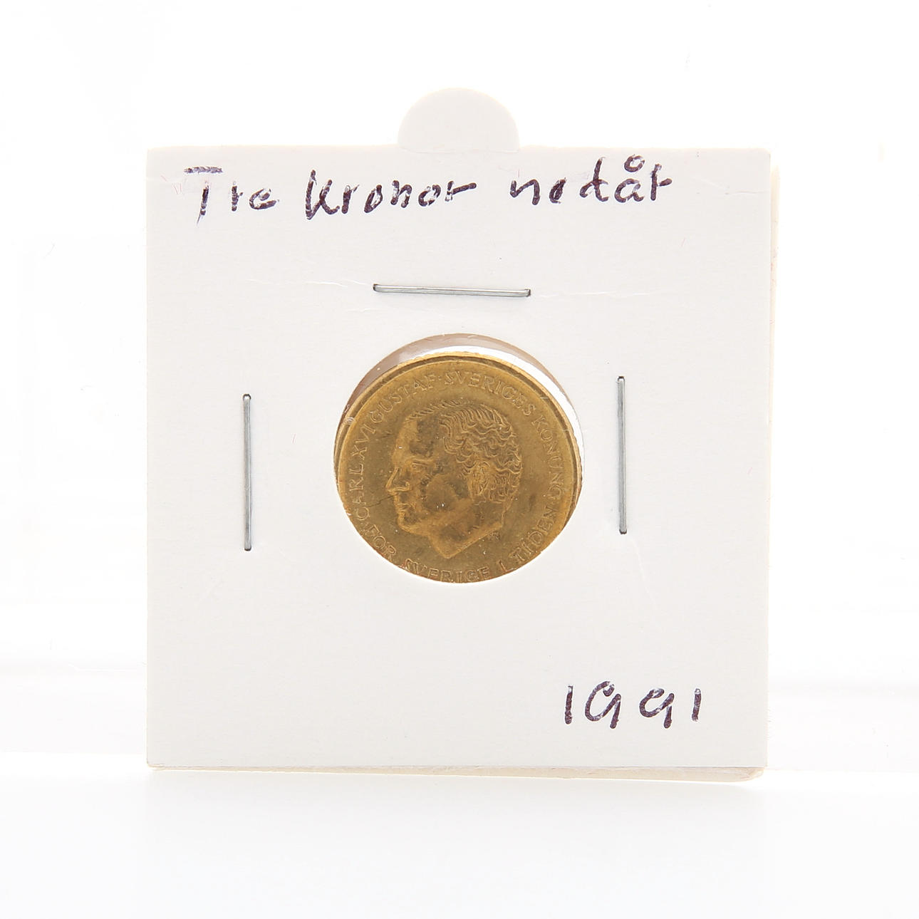COIN, 10-krona, wrong side, Sweden, 1991.