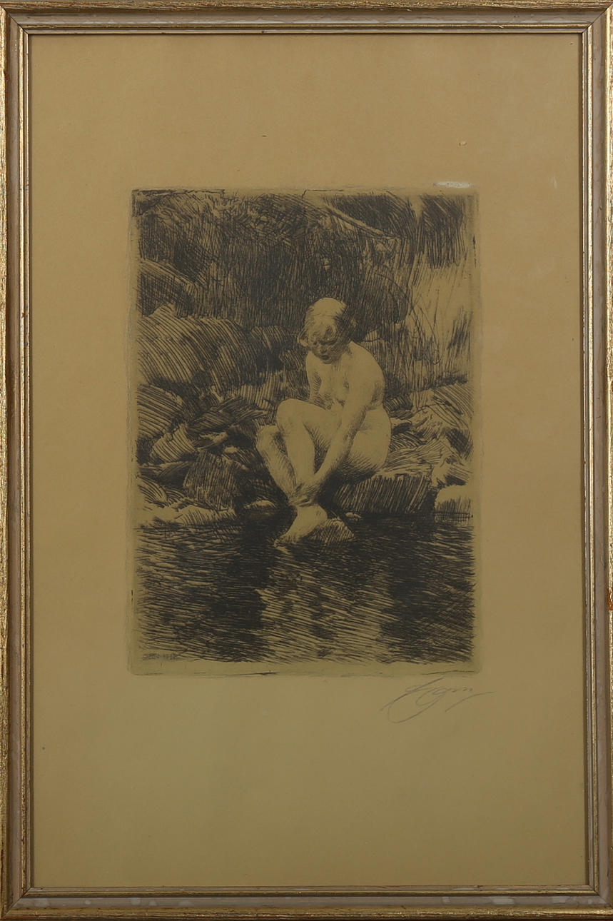 ANDERS ZORN. efter. Litografiskt tryck, 'Dagmar' Bengtssons Lito AB, signerat Zorn i trycket.