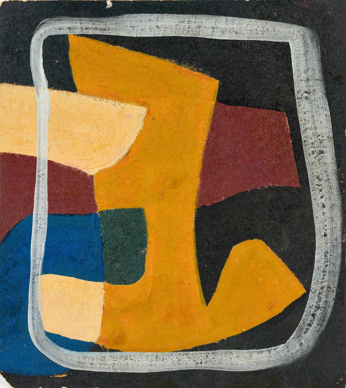 VACLAV TREFIL. ”abstrakt komposition”, olja på kartong, sig. a tergo ”V. Trefil estate”.