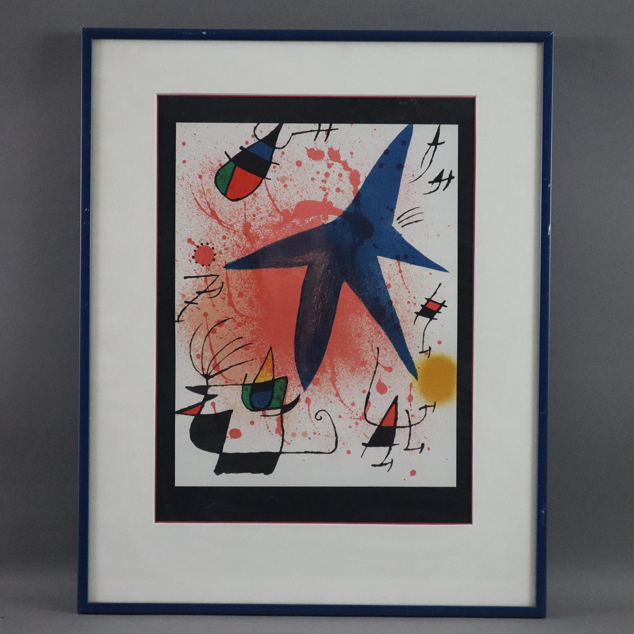 - MIRÓ, JOAN. - "Blue Star", color lithograph, 1972.