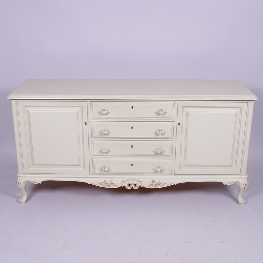 SIDEBOARD, gråmålat, rokokostil, 1900-talets mitt.