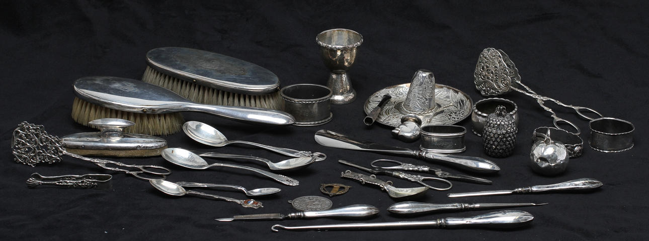 PARTI SILVER, bestick, servettringar mm... 1900-tal.